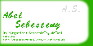 abel sebesteny business card